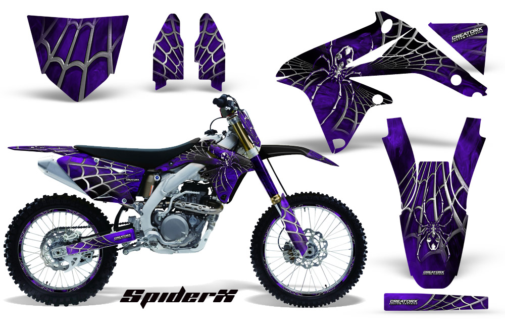 Suzuki RMZ450 08-12 RMZ250 10-12 Graphics Kit SpiderX Purple NP Rims